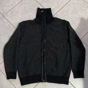 Brioni men full zip front Leather detals front